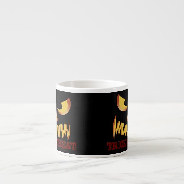 Xícara De Espresso Rosto de Abóbora 2 (Frente)