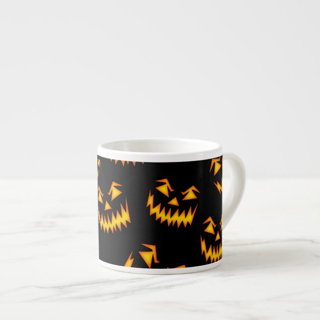Xícara De Espresso Rostos Assustadores do Halloween (Frente Esquerda)
