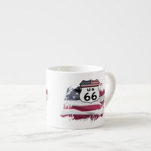 Xícara De Espresso Rota E.U. 66 do vintage
