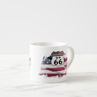 Xícara De Espresso Rota E.U. 66 do vintage