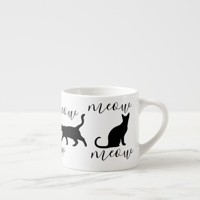 Xícara De Espresso Roteiro na moda do Meow dos gatos pretos (Direita)