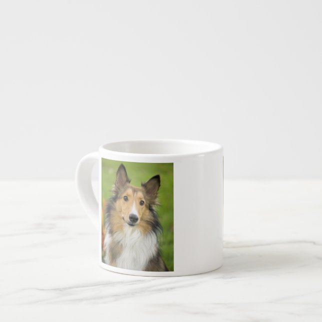 Xícara De Espresso Rough Collie, cão (Frente Esquerda)