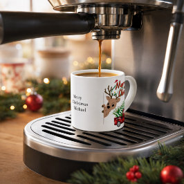 Xícara De Espresso Rudolph Personalizado Feliz Natal Caminhão Antigo