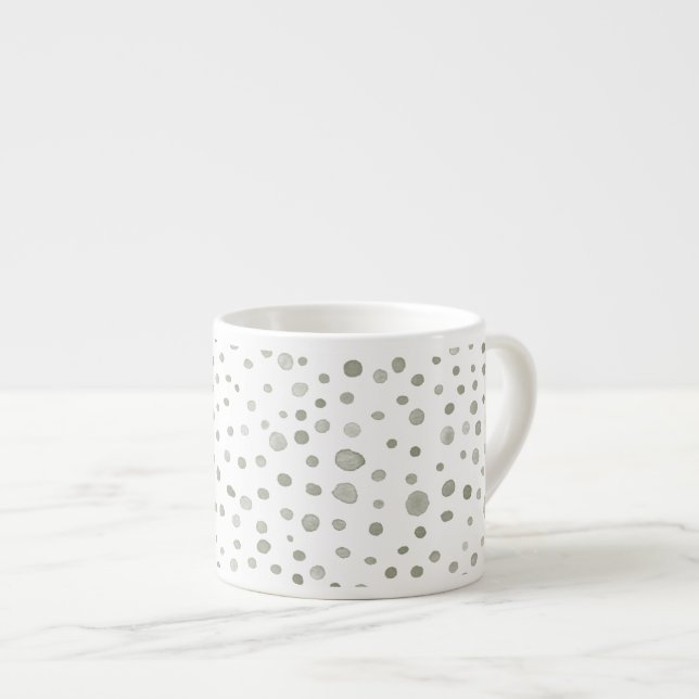 Xícara De Espresso Sage Confetti Watercolor Dots Espresso Mug (Frente Esquerda)
