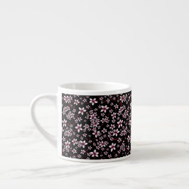 Xícara De Espresso Sakura Rosa em Preto