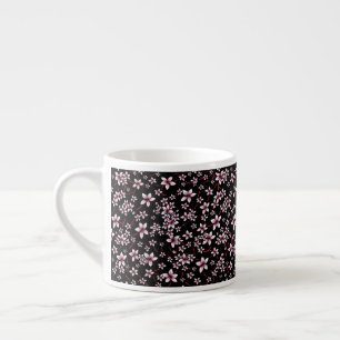 Xícara De Espresso Sakura Rosa em Preto