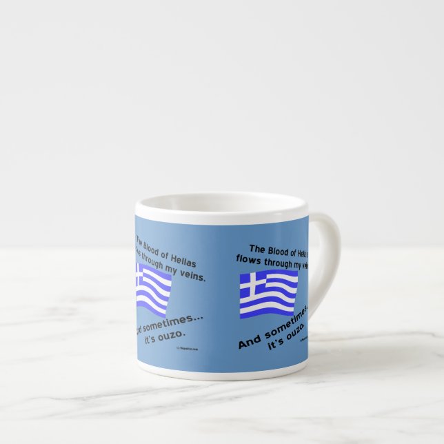Xícara De Espresso Sangue da Hélade e Ouzo Vezes 3 (Frente Esquerda)