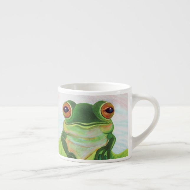 Xícara De Espresso Sapo Verde Relaxando na lagoa (Direita)