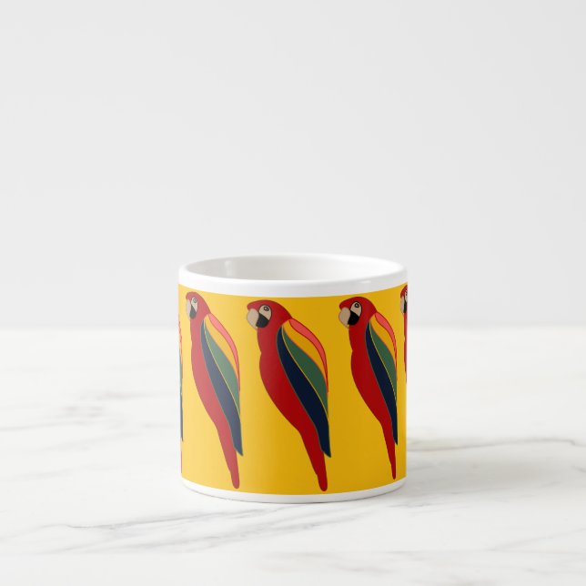 Xícara De Espresso Scarlet Macaw on Yellow Espresso Mug (Frente)