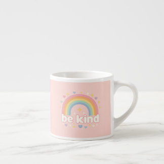 Xícara De Espresso Seja Gentil – Positividade Arco-Íris Pastel