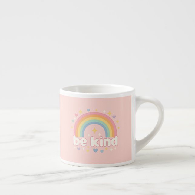 Xícara De Espresso Seja Gentil – Positividade Arco-Íris Pastel (Direita)