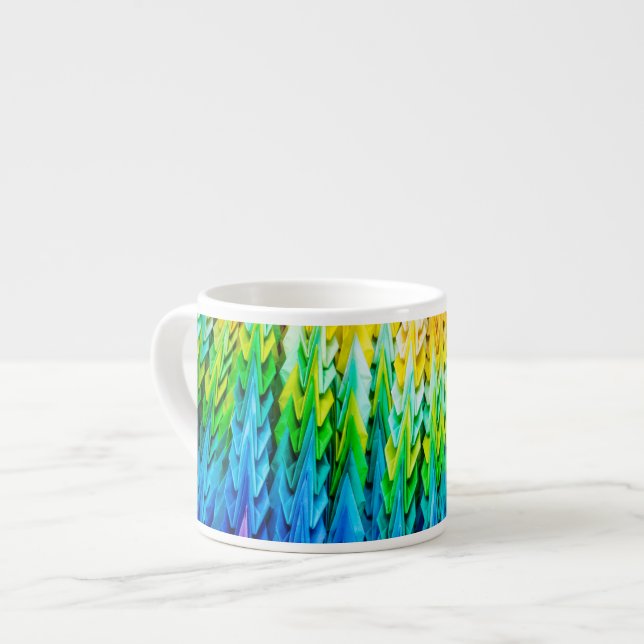 Xícara De Espresso Senbazuru ou mil gruas origami (Frente Esquerda)