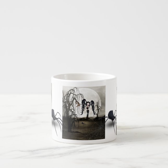 Xícara De Espresso Sepia Gótico Girl (Frente)