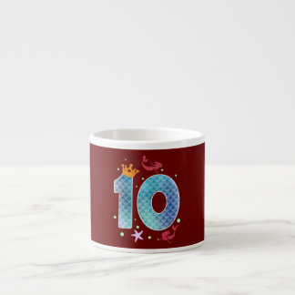 Xícara De Espresso Sereia Aniversário de 10 anos Menina de 10 anos 10