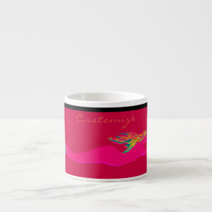 Xícara De Espresso sereia cor-de-rosa da natação