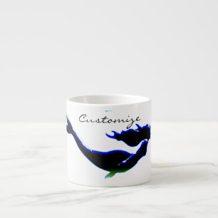 Xícara De Espresso sereia preta subaquática Thunder_Cove