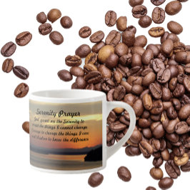 Xícara De Espresso Serenity Prayer Orange Seascape Sunset