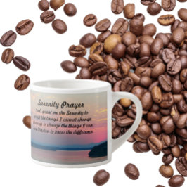 Xícara De Espresso Serenity Prayer Pink Seascape Sunset