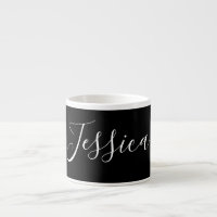 Seu nome | Script branco elegante em preto