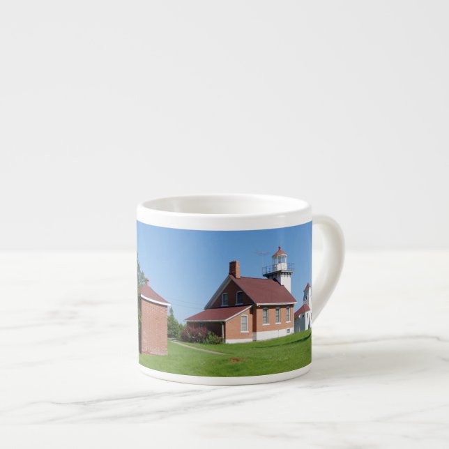 Xícara De Espresso Sherwood Point Lighthouse história espresso mug (Frente Esquerda)