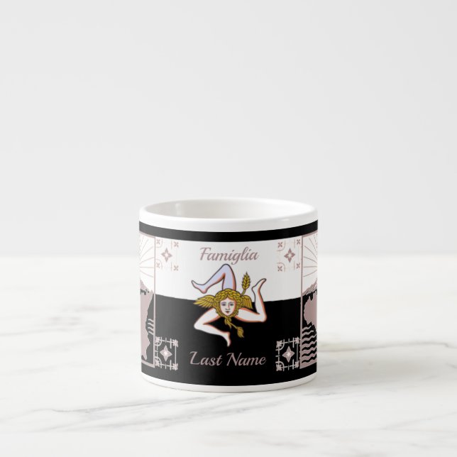 Xícara De Espresso Sicilian Family Personalized Espresso cup (Frente)