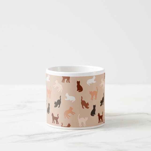 Xícara De Espresso Silhute de gato (Frente)