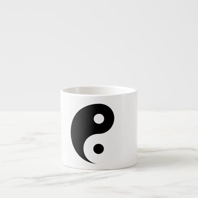 Xícara De Espresso Símbolo Simples Yin Yang na Cinza Leve (Frente)