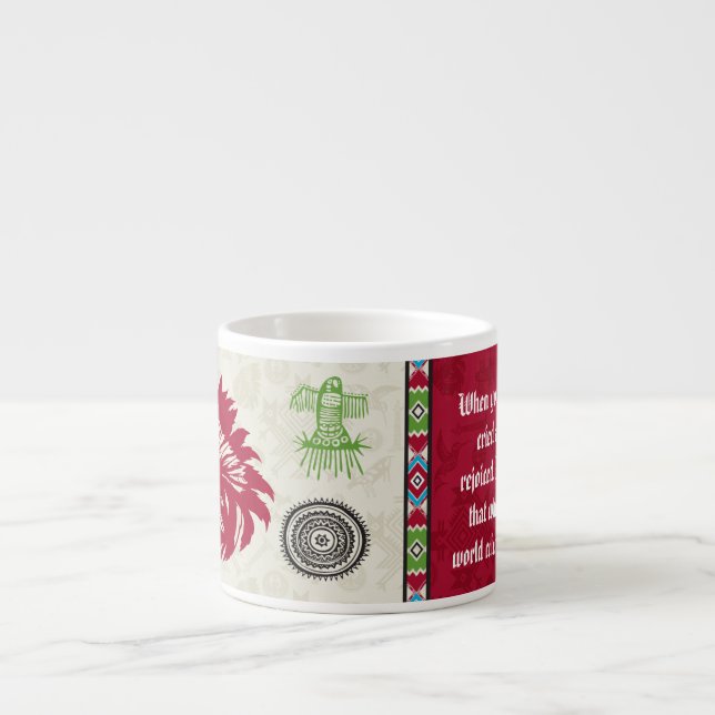 Xícara De Espresso Símbolos do nativo americano e sabedoria - chefe (Frente)