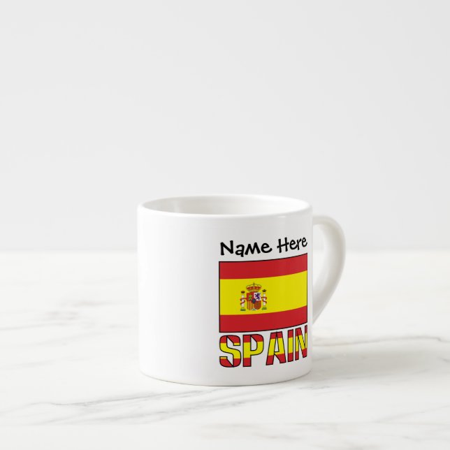 Xícara De Espresso Sinalizador Espanhol de espanha Personalizado (Frente Esquerda)