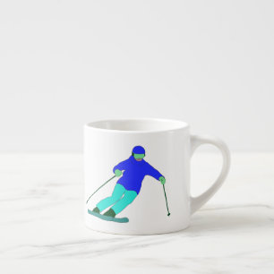 Xícara De Espresso Skier Snow Skiing