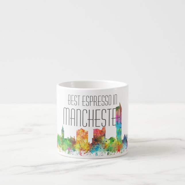 XÍCARA DE ESPRESSO SKYLINE DE MANCHESTER INGLATERRA (Frente)