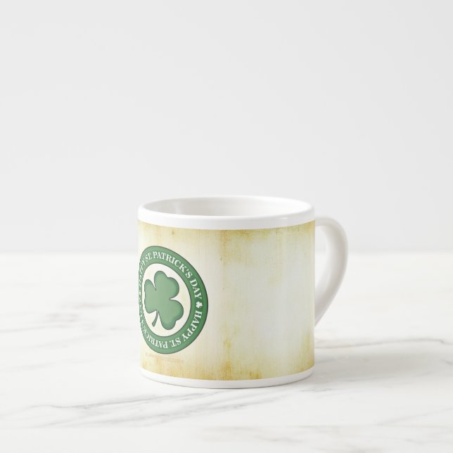 Xícara De Espresso SlipperyJoe comemorando a Iris do Dia de São Patrí (Frente Esquerda)