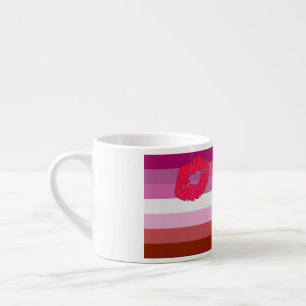 Xícara De Espresso SlipperyJoe lipstick lésbica orgulho bandeira femi