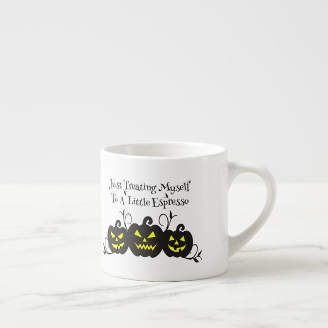 Xícara De Espresso "Só Me Tratando Com Espresso" Abóbora de Halloween (Direita)