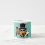 Xícara De Espresso Sophisticated Owl with Heart Chocolate Box<br><div class="desc">An cartoon kawaii illustration of a cute, sophisticated and elegant owl wearing a top hat, holding a red heart chocolate box and a black cane. There are important events that are worth celebrating with our loved ones like anniversaries, birthdays, valentines days and Christmas days. Show your love and affection to...</div>