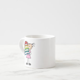 Xícara De Espresso Stick Girl With Books