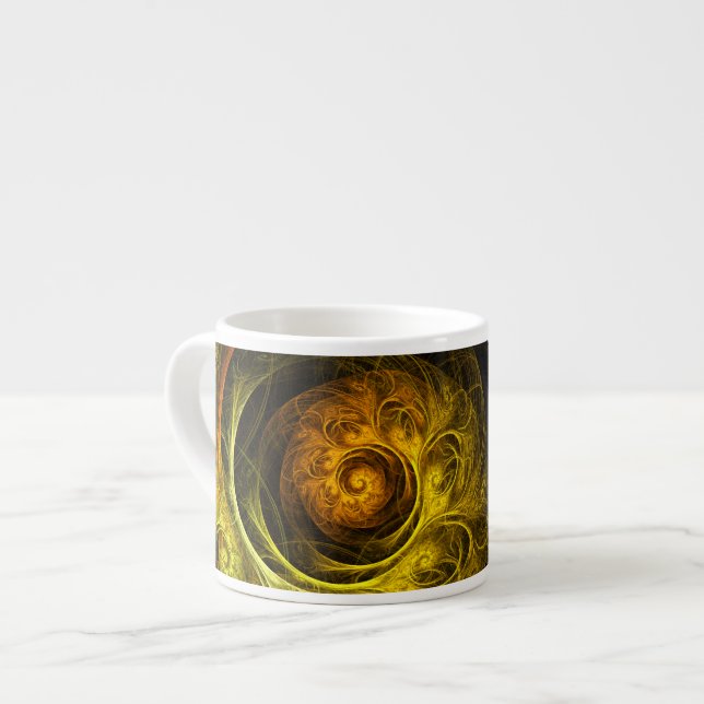 Xícara De Espresso Sunrise Floral Red Abstrato Art Espresso Mug (Frente Esquerda)