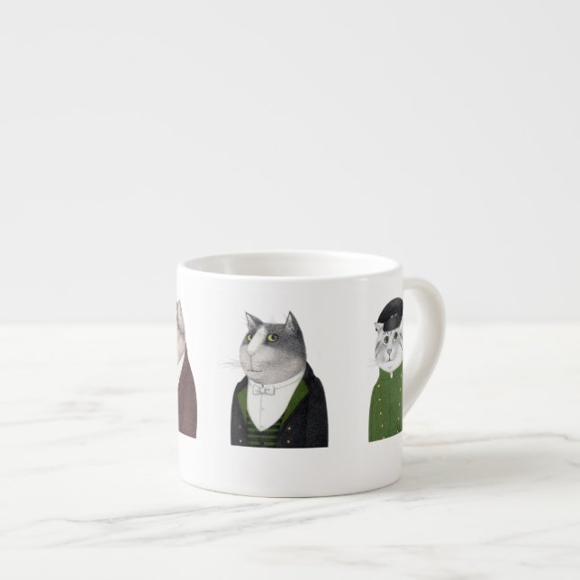 Xícara De Espresso Taça Espresso de GATOS (Frente Esquerda)