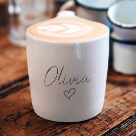 Xícara De Espresso Taça Girly Espresso Personalizada com Nome e Coraç
