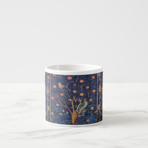 Xícara De Espresso Tapeçaria Pica-Pau de William Morris Design Azul