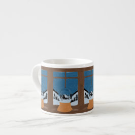 Xícara De Espresso Tasse à Expresso Hivernale Scène de Boule à Neige