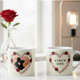 Xícara De Espresso Tasse à Expresso Photo Personnalisée – Cœur Flora