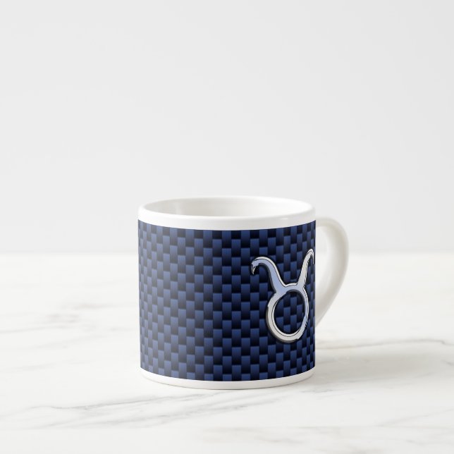 Xícara De Espresso Taurus Zodiac - Sinal Decor Marinho Fibra Azul de  (Frente Esquerda)