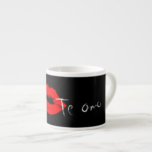 Xícara De Espresso Te amo em espanhol Te Amo Lábios Beija Café Mug