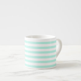 Xícara De Espresso Teal e Stripes Brancas Elegantes