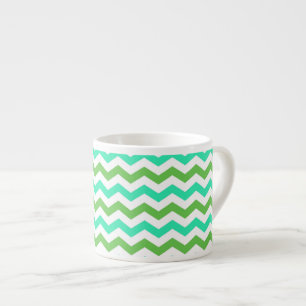Xícara De Espresso Tendência, Chevron verde fresco moderno
