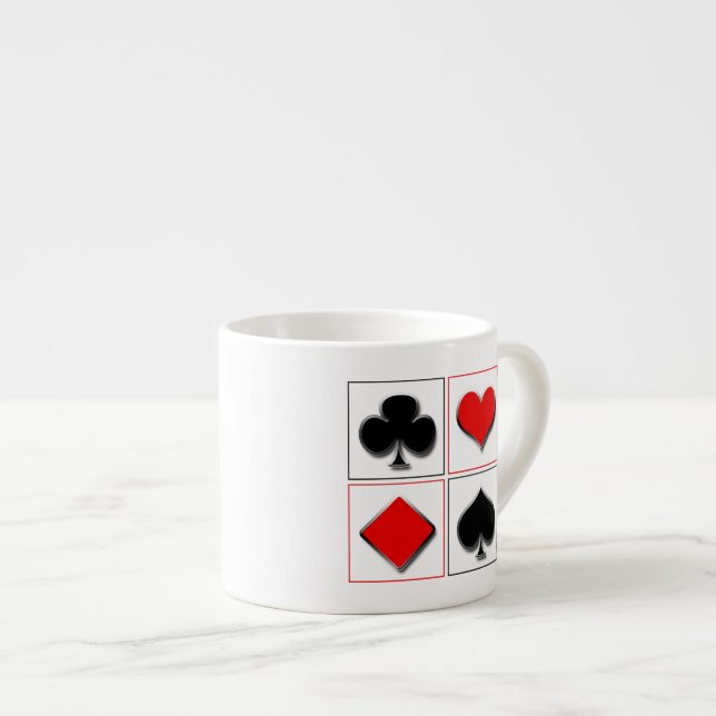 Xícara De Espresso ternos do cartão de jogo 3D (Frente Esquerda)