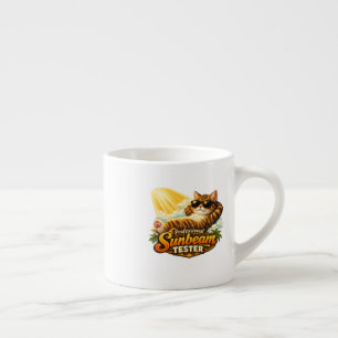 Xícara De Espresso Testador de Raio de Sol Profissional Gato Engraçad