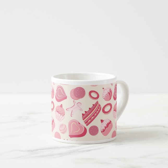 Xícara De Espresso Teste padrão 2 do chocolate e das pastelarias (Frente Esquerda)