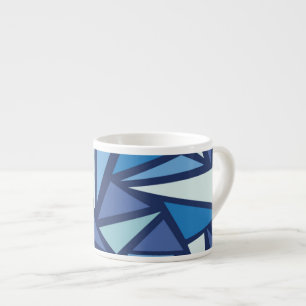Xícara De Espresso Teste padrão azul abstrato de Crsytal do gelo